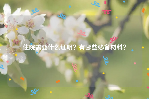 住院需要什么证明？有哪些必备材料？